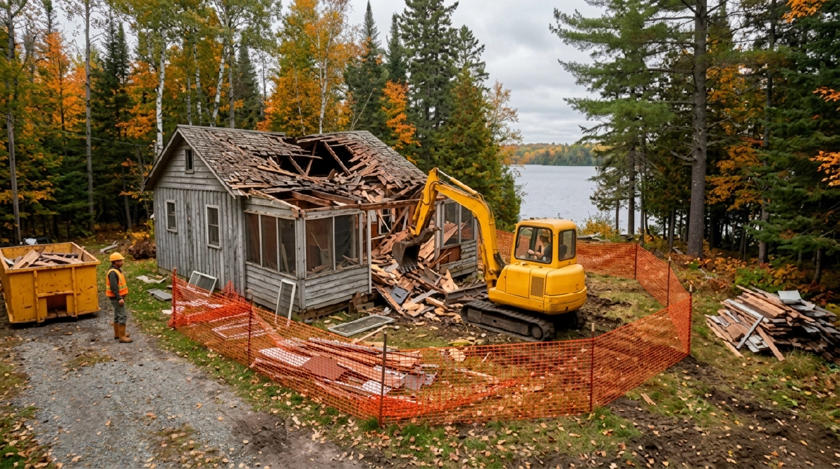Cottage demolition-Barrie, Innisfil, Orillia, Collingwood, Midland, Springwater, Wasaga Beach, Oro-Medonte, and surrounding Simcoe County communities.